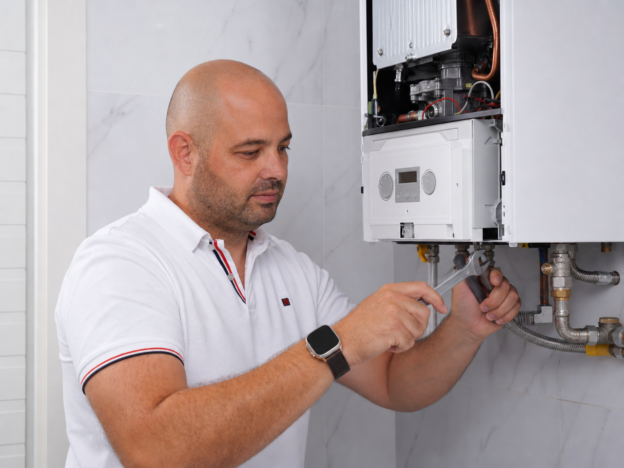 BricoVitor - Reparação Caldeiras Santo Estevão das Galés Técnico BricoVitor a reparar caldeira a gás